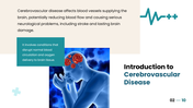 Cerebrovascular Disease presentation  showing causes, symptoms, diagnosis, treatment, complications, and recovery. - slide 2