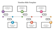 Horizontal timeline slide showcasing milestones from 2010 to 2020 with icons and text boxes.