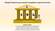 Business PowerPoint slide featuring a column structure labeled Rules, Profit, Loss, and Target with placeholder text.