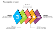 Vibrant diamond diagram with icons and captions, featuring blue, green, orange, yellow, and purple sections.