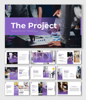 The best project presentation showing team discussion, reports, graphs, and structured business planning slides.