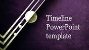 Diagonal timeline graphic with connected white lines, circles, and a large central node on a purple background.