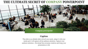 Indoor company space with modern seating arrangements surrounded by plants and people engaging in conversations.