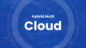 Cloud Presentation PPT with hybrid cloud network graphic, blue circular shapes and clean white layout.