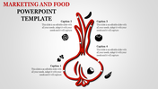 Onion themed food PowerPoint template with various food icons and captions around it.
