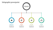 Infographic PowerPoint slide with icons for business, target, growth, and profit in colorful circles.