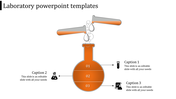 Laboratory PowerPoint template with flask caption areas and icons representing science.