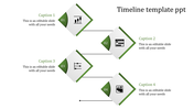Triangular step infographic in a diagonal design, featuring six grey segments with business icons and caption areas.