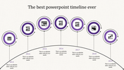 Editable Timeline PowerPoint Template Slide In Purple Color  Design