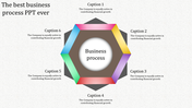Hexagonal 3D infographic with a central label, featuring six colorful segments, and captions around it.