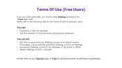 Terms of use for free SlideEgg users, including guidelines on customizing templates and the prohibition on white backdrop.