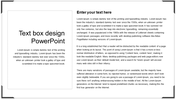 Slide with two text boxes, one on the left with a bold title and another on the right for content.