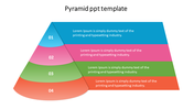 Layered pyramid template with four horizontal sections, each numbered from 01 at the top to 04 at the base