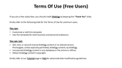 Terms of Use for free users, outlining permissions and restrictions for using SlideEgg templates on a white backdrop.