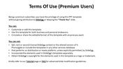 Terms of Use for premium users of SlideEgg, including customization, circulation, and sharing rights for PPT templates.