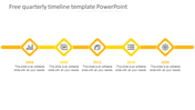 Horizontal timeline with yellow diamond shapes marking years 2004 to 2020, connected by a line, with text below.
