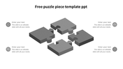 Gray 3D puzzle graphic with four interlocking pieces, surrounded by circular icons and placeholder text areas.