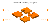 3D layout of four interlocking orange puzzle pieces arranged in a square, with text sections on each side.