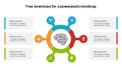 Colorful circular mind map with a brain icon at the center and six icons branching out, each linked to a text box on the sides.