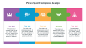 5-section puzzle piece design template with colorful icons, showing interconnected business process steps.