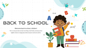 Back To School Presentation PowerPoint Template helps teachers welcome students with fun slides routines subjects.