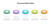 Template with five circular rings in green, purple, blue, yellow, and orange, connected with arrows and text below.