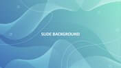 Abstract light blue wave background PPT slide design with circular elements and a smooth gradient.