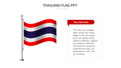 Thailand flag illustration on the left with a customizable text box on the right, titled your text here in a red bar.