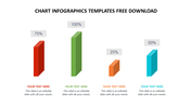 Colorful 3D bar chart infographic with varying percentages with placeholder text.