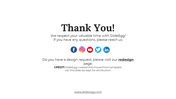 Thank you slide with bold heading, contact icons for Facebook to LinkedIn, and SlideEgg credit at the bottom.