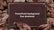 Decorative background with a maroon frame and bronze toned leaves surrounding a central text box with a dark overlay.