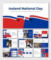 Iceland National day slides cover history, cultural heritage, celebrations, and national pride with pictures and text.