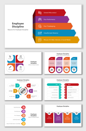 Employee discipline slide deck covering misconduct, performance issues, and discipline methods.