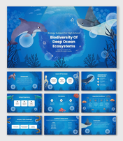 Biology Subject For High School Biodiversity Of Deep Ocean Ecosystems slides with ocean life visuals.