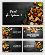 Background Images For Food with roasted chicken, sauce, herbs, and spices on dark wooden table layout.