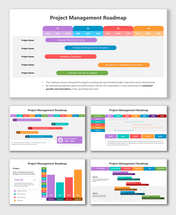 Roadmap Project Management with colorful project timelines, milestones, and progress tracking visuals.