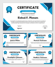 Certified Articles Of Incorporation with teal orange shapes, ribbon title, company name text, date sign.