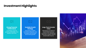 Investor Update featuring financial charts, blue theme, infographic shapes, and clean layout. - slide 9