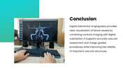 Digital Subtraction Angiography with teal accents, vascular scans, charts, icons, shapes, and text boxes. - slide 10