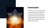 Hexagram with Yin-Yang lines, blue shapes, formation diagrams, cultural icons, charts, and text boxes. - slide 10