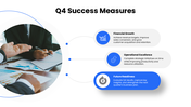 Q4 Business Plan with blue-black theme, charts, timelines, text holders and editable geometric shapes. - slide 10