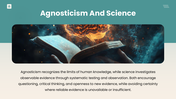 Agnosticism with brain and book imagery, teal theme, text holders, icons and editable shapes. - slide 8