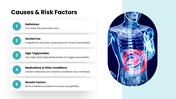Pancreatitis with pancreas anatomy, teal accents, medical illustrations, text holders and infographic shapes. - slide 5