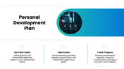 Self Assessment with blue accents, professional photos, circular shapes, rating charts, icons, and text panels. - slide 9