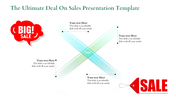 Design combining promotional sale tags, gradient arrows in an 