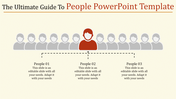 PowerPoint slide showing a group of people with one highlighted in red, depicting a selection process with placeholder text.