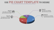 Pie chart highlighting percentages for four steps with a caption areas in a circular layout placed in a grey backdrop.