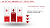 Laboratory PowerPoint slide featuring three test tubes with different liquid levels representing three sections.