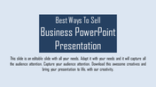 Slide design featuring a centered title in a dark blue box and descriptive text below on a light background.