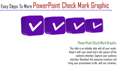 Four purple 3D cubes with white checkmarks aligned horizontally on a light background, with caption below.
